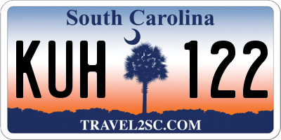 SC license plate KUH122