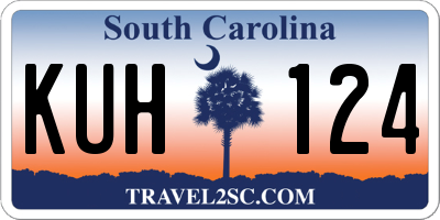 SC license plate KUH124