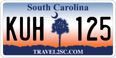 SC license plate KUH125