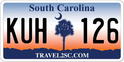 SC license plate KUH126