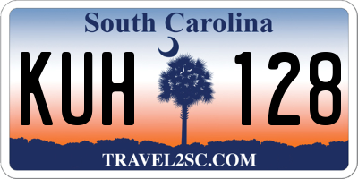 SC license plate KUH128