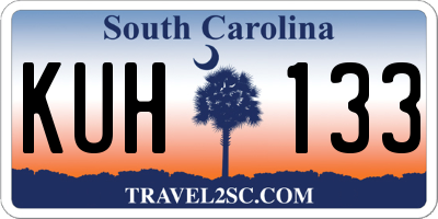 SC license plate KUH133