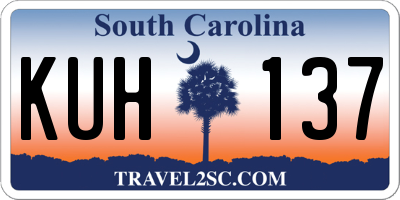 SC license plate KUH137