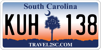 SC license plate KUH138