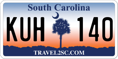 SC license plate KUH140
