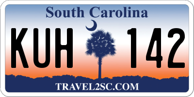 SC license plate KUH142
