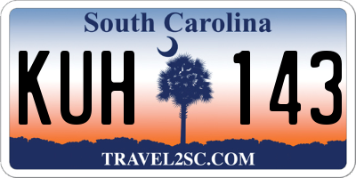 SC license plate KUH143