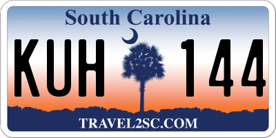 SC license plate KUH144