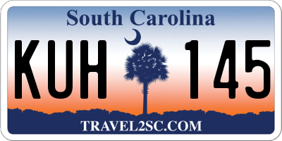 SC license plate KUH145