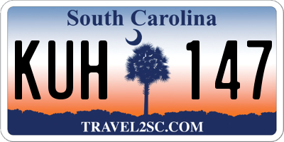 SC license plate KUH147