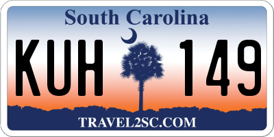 SC license plate KUH149