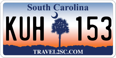 SC license plate KUH153