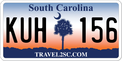 SC license plate KUH156