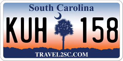 SC license plate KUH158
