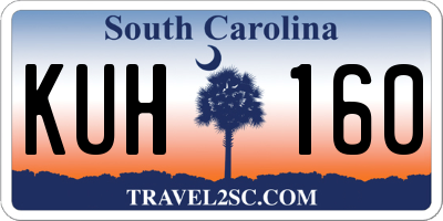 SC license plate KUH160
