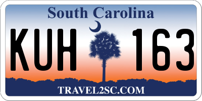 SC license plate KUH163