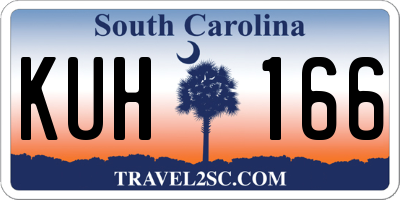 SC license plate KUH166