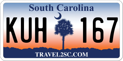 SC license plate KUH167