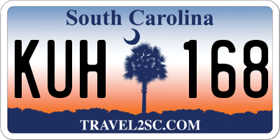 SC license plate KUH168