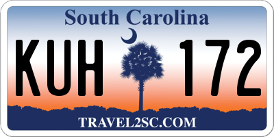 SC license plate KUH172