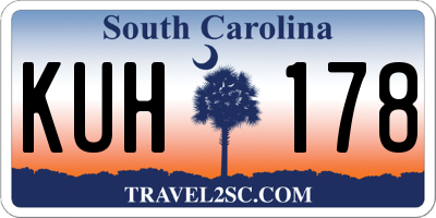SC license plate KUH178