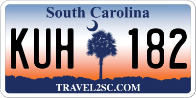 SC license plate KUH182