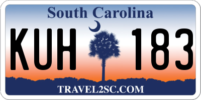 SC license plate KUH183