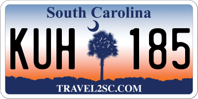 SC license plate KUH185