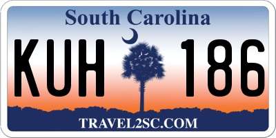 SC license plate KUH186