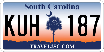 SC license plate KUH187