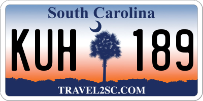 SC license plate KUH189