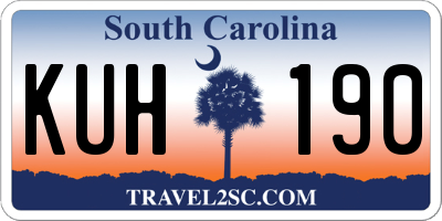 SC license plate KUH190