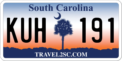 SC license plate KUH191