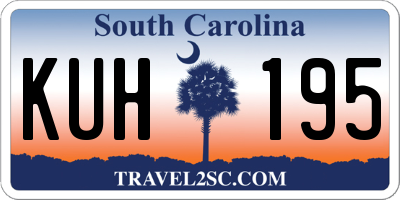 SC license plate KUH195