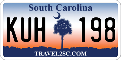SC license plate KUH198