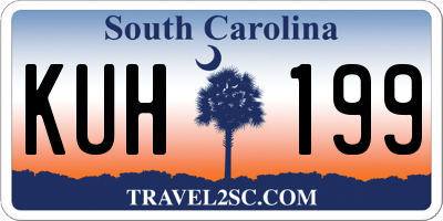 SC license plate KUH199