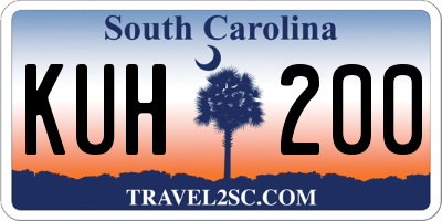 SC license plate KUH200