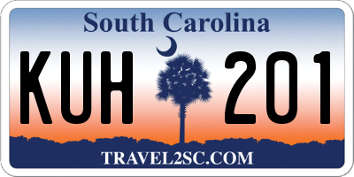 SC license plate KUH201
