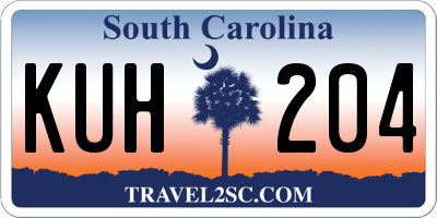 SC license plate KUH204