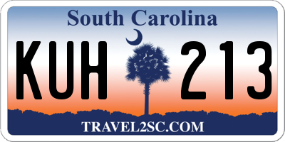 SC license plate KUH213