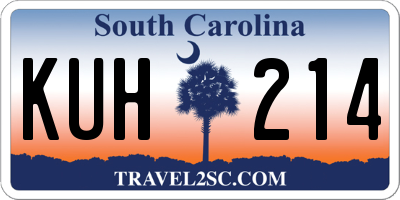 SC license plate KUH214