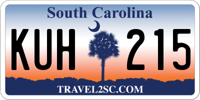 SC license plate KUH215