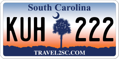 SC license plate KUH222