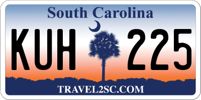 SC license plate KUH225