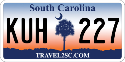 SC license plate KUH227