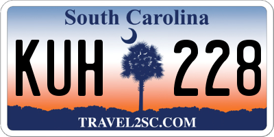 SC license plate KUH228