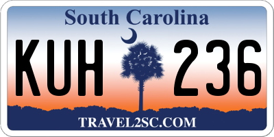 SC license plate KUH236