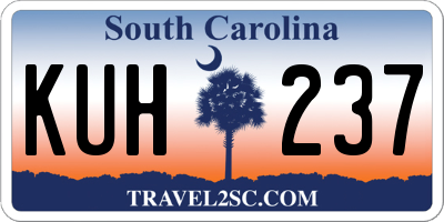 SC license plate KUH237