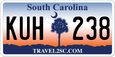 SC license plate KUH238