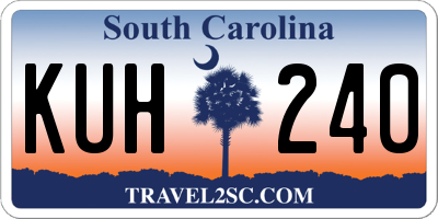 SC license plate KUH240